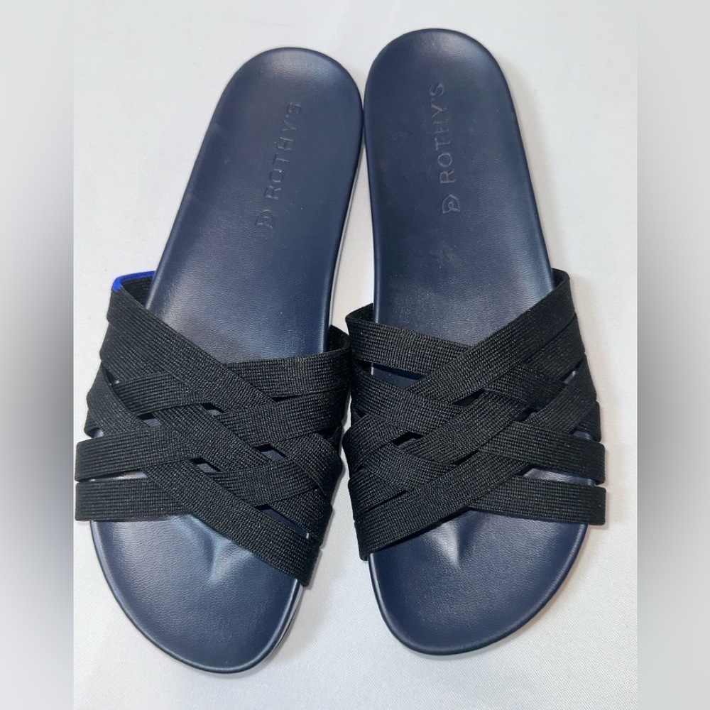 Rothy's Black Sandals Minimalist Slip-On Design